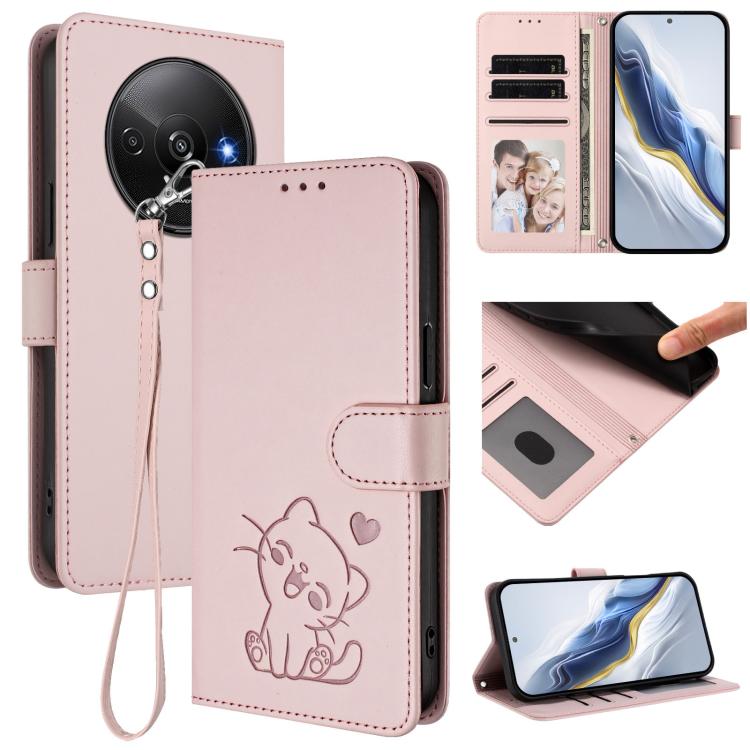 Embossed Heart Cat Leather Phone Case with Hand Strap, For Redmi Note 14 5G India / Xiaomi M7 Pro 5G, For Redmi Note 14 Pro 4G Global, For Redmi Note 14 4G 163.25mm, For Redmi A4 5G / A3 Pro / 14C 4G / 14R, For Redmi K70 Ultra 5G                       ...