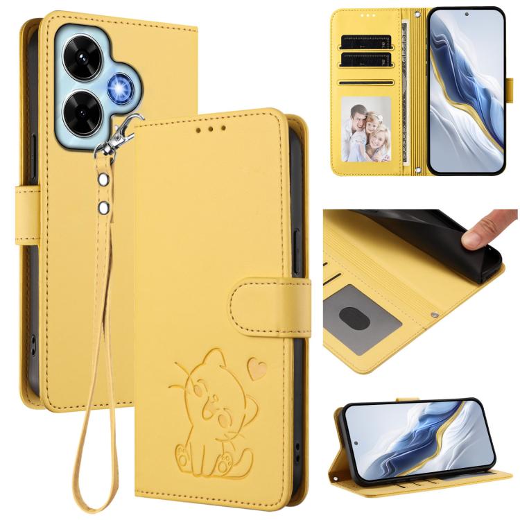 Embossed Heart Cat Leather Phone Case with Hand Strap, For Redmi Note 14 5G India / Xiaomi M7 Pro 5G, For Redmi Note 14 Pro 4G Global, For Redmi Note 14 4G 163.25mm, For Redmi A4 5G / A3 Pro / 14C 4G / 14R, For Redmi K70 Ultra 5G                       ...