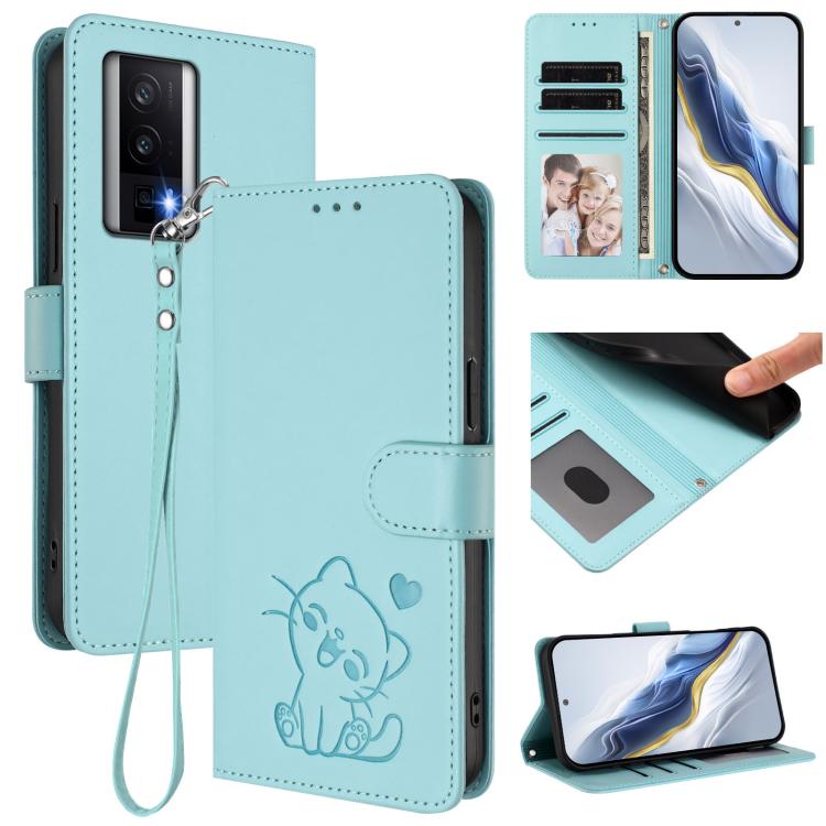 Embossed Heart Cat Leather Phone Case with Hand Strap, For Redmi Note 13 Pro+ 5G Global, For Redmi 12 4G / 5G / Note 12R, For Redmi K50i / Note 12T Pro, For Redmi Note 12 Turbo 5G / Xiaomi Poco F5, For Redmi K60 / K60 Pro                               ...