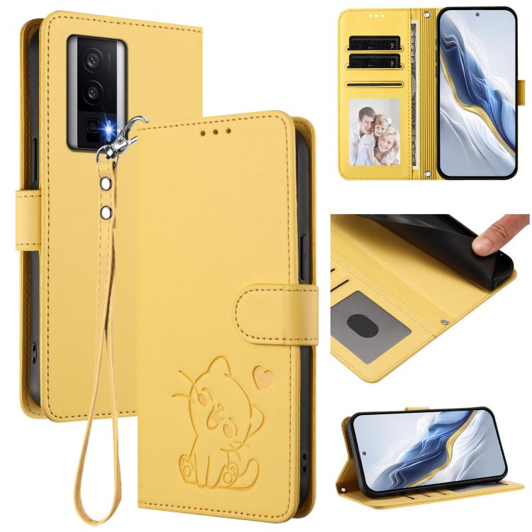 Embossed Heart Cat Leather Phone Case with Hand Strap, For Redmi Note 13 Pro+ 5G Global, For Redmi 12 4G / 5G / Note 12R, For Redmi K50i / Note 12T Pro, For Redmi Note 12 Turbo 5G / Xiaomi Poco F5, For Redmi K60 / K60 Pro                               ...