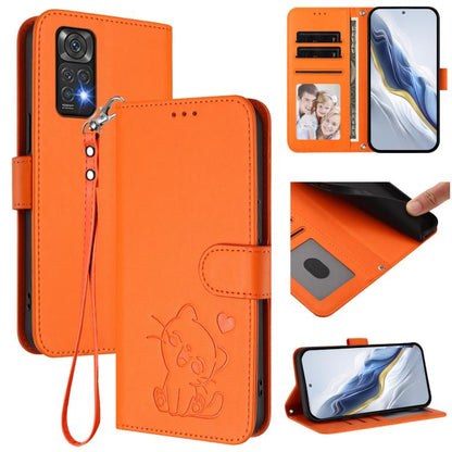 Embossed Heart Cat Leather Phone Case with Hand Strap, For Redmi Note 13 Pro+ 5G Global, For Redmi 12 4G / 5G / Note 12R, For Redmi K50i / Note 12T Pro, For Redmi Note 12 Turbo 5G / Xiaomi Poco F5, For Redmi K60 / K60 Pro                               ...