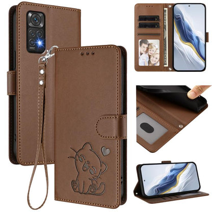 Embossed Heart Cat Leather Phone Case with Hand Strap, For Redmi Note 13 Pro+ 5G Global, For Redmi 12 4G / 5G / Note 12R, For Redmi K50i / Note 12T Pro, For Redmi Note 12 Turbo 5G / Xiaomi Poco F5, For Redmi K60 / K60 Pro                               ...
