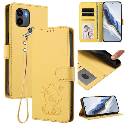 Embossed Heart Cat Leather Phone Case with Hand Strap, For Redmi Note 13 Pro+ 5G Global, For Redmi 12 4G / 5G / Note 12R, For Redmi K50i / Note 12T Pro, For Redmi Note 12 Turbo 5G / Xiaomi Poco F5, For Redmi K60 / K60 Pro                               ...