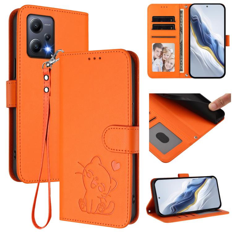 Embossed Heart Cat Leather Phone Case with Hand Strap, For Redmi Note 12 4G Global, For Redmi A1 4G / A2 4G, For Redmi 11A / Xiaomi Poco C55, For Redmi Note 12 Pro+ 5G India, For Redmi Note 12 Pro Speed / Note 12 Pro 5G                                 ...