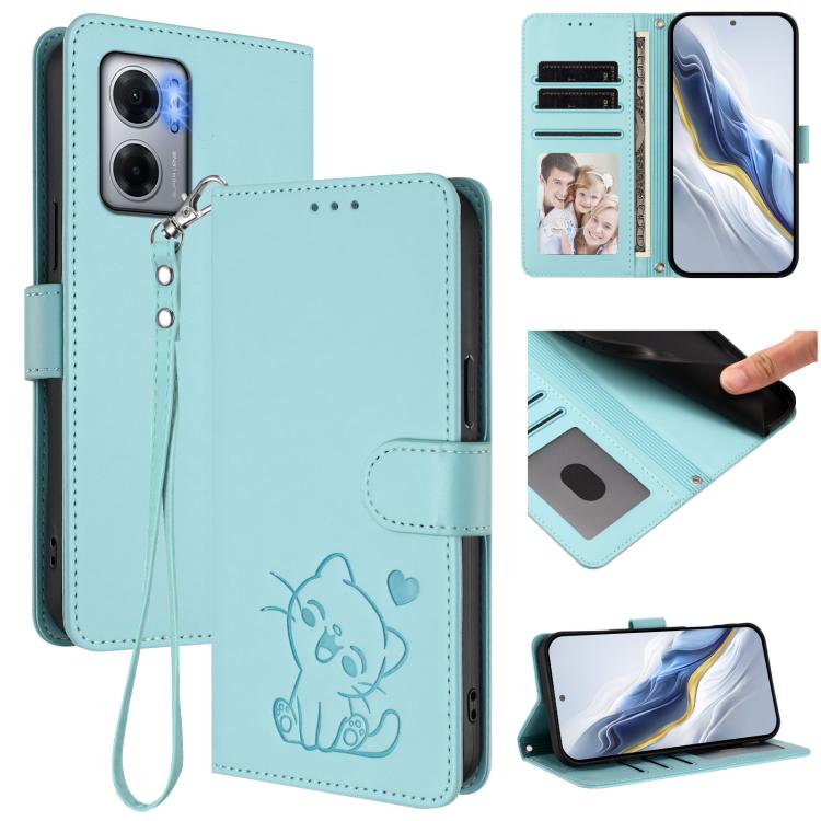 Embossed Heart Cat Leather Phone Case with Hand Strap, For Redmi Note 12 4G Global, For Redmi A1 4G / A2 4G, For Redmi 11A / Xiaomi Poco C55, For Redmi Note 12 Pro+ 5G India, For Redmi Note 12 Pro Speed / Note 12 Pro 5G                                 ...
