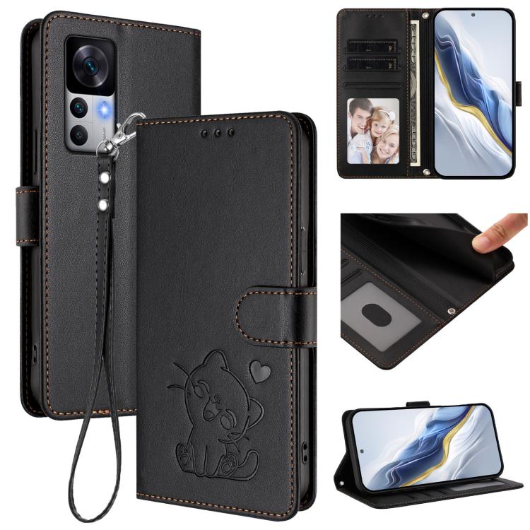 Embossed Heart Cat Leather Phone Case with Hand Strap, For Redmi Note 12 4G Global, For Redmi A1 4G / A2 4G, For Redmi 11A / Xiaomi Poco C55, For Redmi Note 12 Pro+ 5G India, For Redmi Note 12 Pro Speed / Note 12 Pro 5G                                 ...