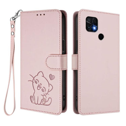 Étui de téléphone en cuir avec cœur en relief et dragonne pour Redmi 10 2022 Inde / 10C, pour Redmi Note 11S 5G / Xiaomi Poco M4 Pro 5G, pour Redmi 10A / 9C, pour Redmi 10 2022