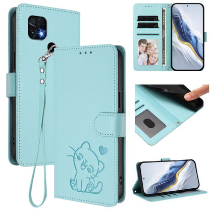 Étui de téléphone en cuir avec cœur en relief et dragonne pour Redmi 10 2022 Inde / 10C, pour Redmi Note 11S 5G / Xiaomi Poco M4 Pro 5G, pour Redmi 10A / 9C, pour Redmi 10 2022