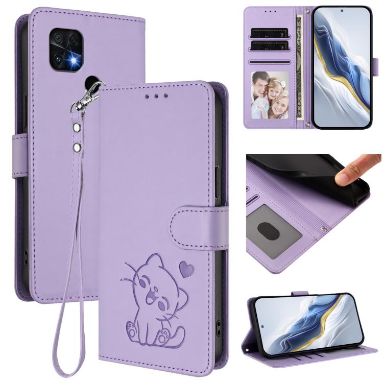 Étui de téléphone en cuir avec cœur en relief et dragonne pour Redmi 10 2022 Inde / 10C, pour Redmi Note 11S 5G / Xiaomi Poco M4 Pro 5G, pour Redmi 10A / 9C, pour Redmi 10 2022