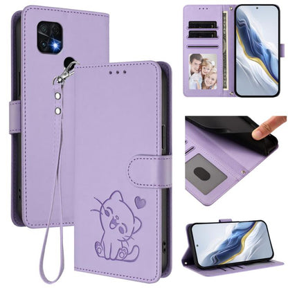 Étui de téléphone en cuir avec cœur en relief et dragonne pour Redmi 10 2022 Inde / 10C, pour Redmi Note 11S 5G / Xiaomi Poco M4 Pro 5G, pour Redmi 10A / 9C, pour Redmi 10 2022