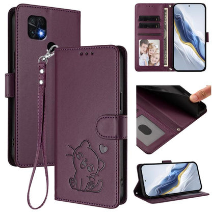 Étui de téléphone en cuir avec cœur en relief et dragonne pour Redmi 10 2022 Inde / 10C, pour Redmi Note 11S 5G / Xiaomi Poco M4 Pro 5G, pour Redmi 10A / 9C, pour Redmi 10 2022