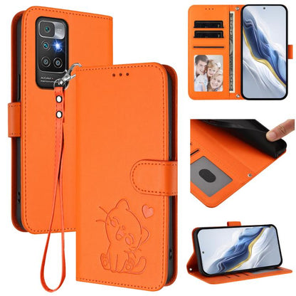 Étui de téléphone en cuir avec cœur en relief et dragonne pour Redmi 10 2022 Inde / 10C, pour Redmi Note 11S 5G / Xiaomi Poco M4 Pro 5G, pour Redmi 10A / 9C, pour Redmi 10 2022