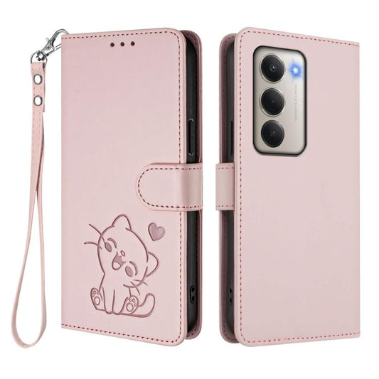 Embossed Heart Cat Leather Phone Case with Hand Strap, For Redmi 15 5G / 4G EU 171mm, For Redmi 15C 5G / 4G Global 171mm / Poco C85 4G, For Redmi 13 4G / 5G / 13x / Xiaomi Poco M6 4G, For Redmi A5 4G 173.3mm, For Redmi A5 4G 171.7mm / Xiaomi Poco C71  ...