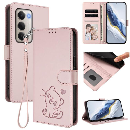 Embossed Heart Cat Leather Phone Case with Hand Strap, For Redmi 15 5G / 4G EU 171mm, For Redmi 15C 5G / 4G Global 171mm / Poco C85 4G, For Redmi 13 4G / 5G / 13x / Xiaomi Poco M6 4G, For Redmi A5 4G 173.3mm, For Redmi A5 4G 171.7mm / Xiaomi Poco C71  ...