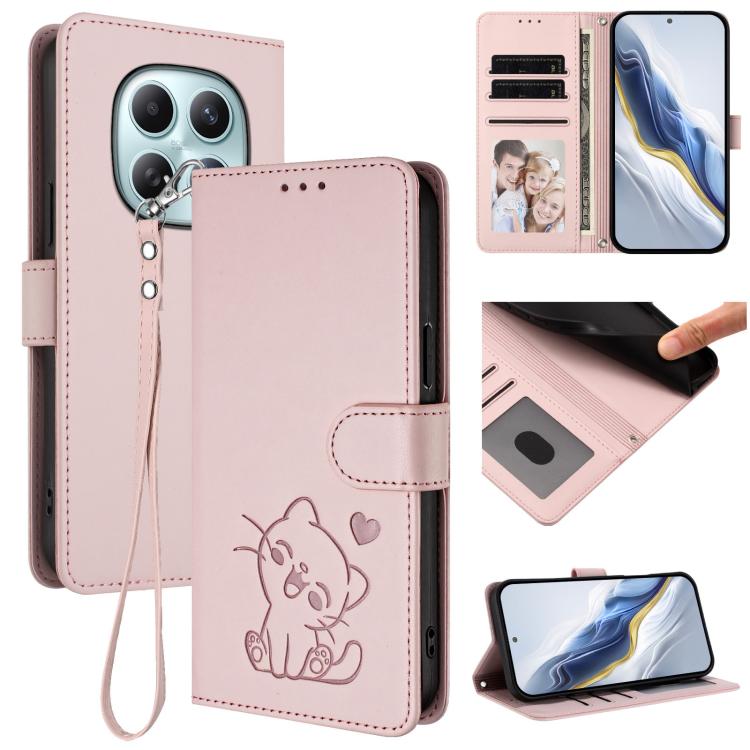 Étui de téléphone en cuir avec cœur gaufré et dragonne, Pour Redmi A5 4G 171.7mm / Xiaomi Poco C71, Pour Redmi K90 Max 5G, Pour Redmi A7 Pro 4G / 5G 171mm / Poco C85x 5G, Pour Redmi 15a 5G, Pour Redmi Turbo 5 Max 5G / Poco X8 Pro Max 5G