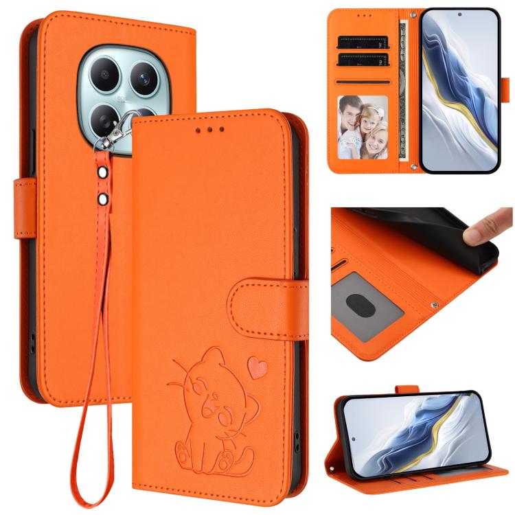 Étui de téléphone en cuir avec cœur gaufré et dragonne, Pour Redmi A5 4G 171.7mm / Xiaomi Poco C71, Pour Redmi K90 Max 5G, Pour Redmi A7 Pro 4G / 5G 171mm / Poco C85x 5G, Pour Redmi 15a 5G, Pour Redmi Turbo 5 Max 5G / Poco X8 Pro Max 5G