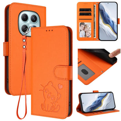 Étui de téléphone en cuir avec cœur gaufré et dragonne, Pour Redmi A5 4G 171.7mm / Xiaomi Poco C71, Pour Redmi K90 Max 5G, Pour Redmi A7 Pro 4G / 5G 171mm / Poco C85x 5G, Pour Redmi 15a 5G, Pour Redmi Turbo 5 Max 5G / Poco X8 Pro Max 5G