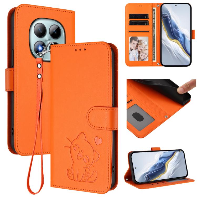 Étui de téléphone en cuir avec cœur gaufré et dragonne, Pour Redmi A5 4G 171.7mm / Xiaomi Poco C71, Pour Redmi K90 Max 5G, Pour Redmi A7 Pro 4G / 5G 171mm / Poco C85x 5G, Pour Redmi 15a 5G, Pour Redmi Turbo 5 Max 5G / Poco X8 Pro Max 5G