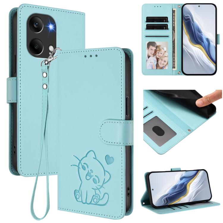 Étui de téléphone en cuir avec cœur gaufré et dragonne, Pour Redmi A5 4G 171.7mm / Xiaomi Poco C71, Pour Redmi K90 Max 5G, Pour Redmi A7 Pro 4G / 5G 171mm / Poco C85x 5G, Pour Redmi 15a 5G, Pour Redmi Turbo 5 Max 5G / Poco X8 Pro Max 5G