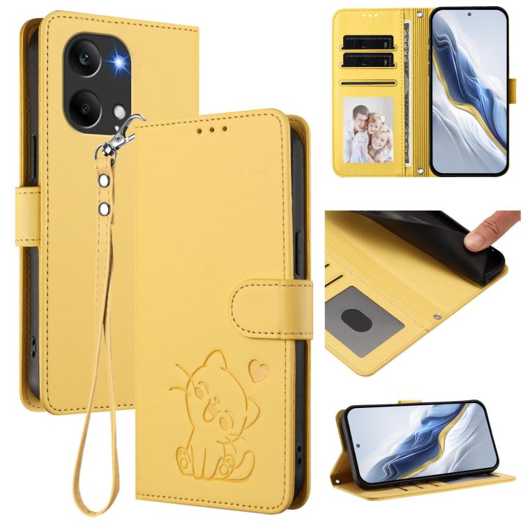 Étui de téléphone en cuir avec cœur gaufré et dragonne, Pour Redmi A5 4G 171.7mm / Xiaomi Poco C71, Pour Redmi K90 Max 5G, Pour Redmi A7 Pro 4G / 5G 171mm / Poco C85x 5G, Pour Redmi 15a 5G, Pour Redmi Turbo 5 Max 5G / Poco X8 Pro Max 5G