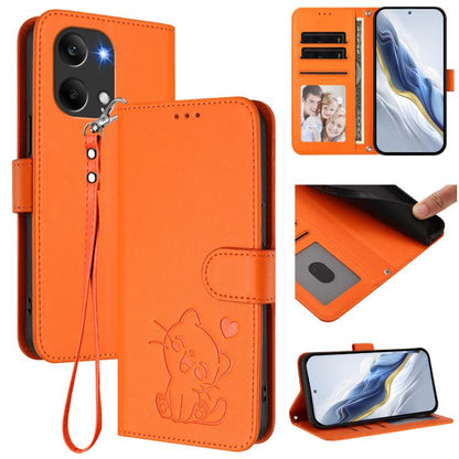 Étui de téléphone en cuir avec cœur gaufré et dragonne, Pour Redmi A5 4G 171.7mm / Xiaomi Poco C71, Pour Redmi K90 Max 5G, Pour Redmi A7 Pro 4G / 5G 171mm / Poco C85x 5G, Pour Redmi 15a 5G, Pour Redmi Turbo 5 Max 5G / Poco X8 Pro Max 5G
