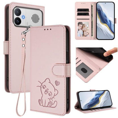 Étui de téléphone en cuir avec cœur gaufré et dragonne, Pour Redmi A5 4G 171.7mm / Xiaomi Poco C71, Pour Redmi K90 Max 5G, Pour Redmi A7 Pro 4G / 5G 171mm / Poco C85x 5G, Pour Redmi 15a 5G, Pour Redmi Turbo 5 Max 5G / Poco X8 Pro Max 5G