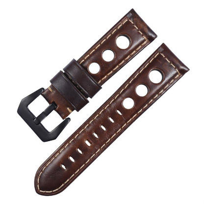 xDfind Three-hole Breathable Genuine Leather Watch Band