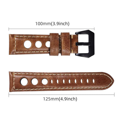 xDfind Three-hole Breathable Genuine Leather Watch Band