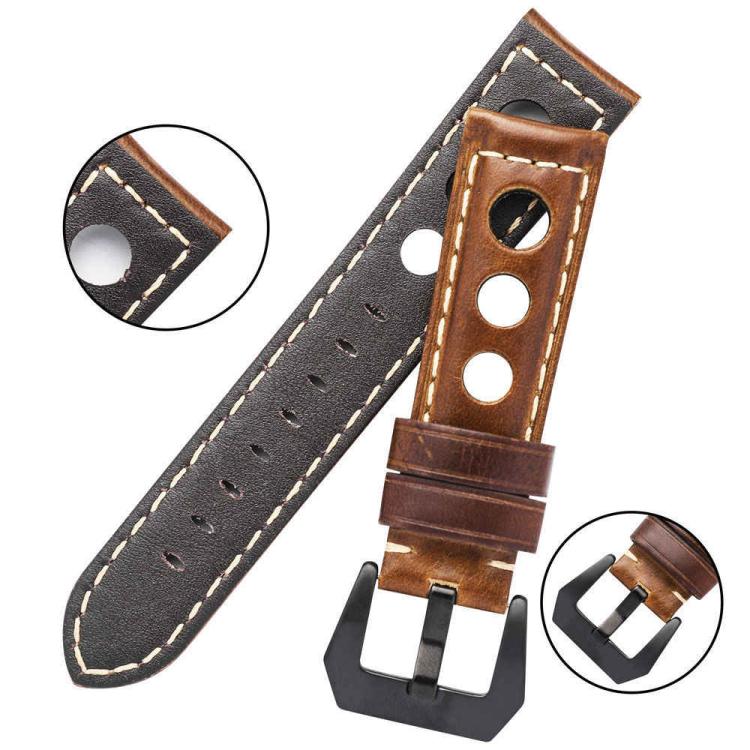 xDfind Three-hole Breathable Genuine Leather Watch Band