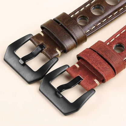 xDfind Three-hole Breathable Genuine Leather Watch Band