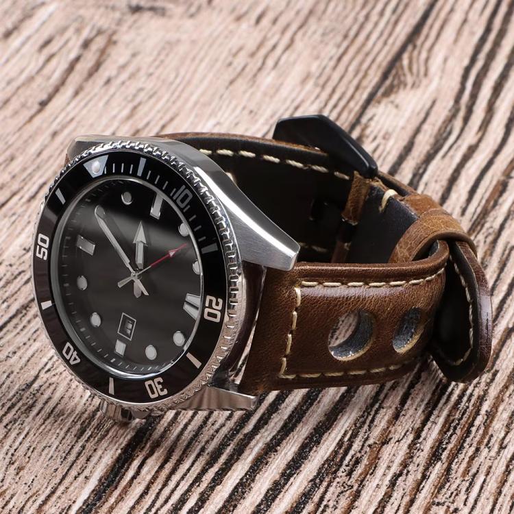 xDfind Three-hole Breathable Genuine Leather Watch Band