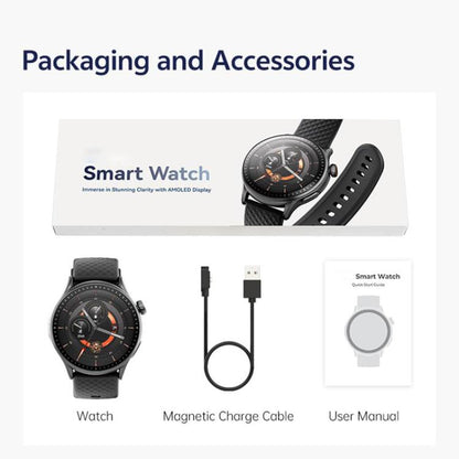 GTR3 1.43 inch AMOLED Screen Fitness Tracker Smart Watch Support Heart Rate Monitoring