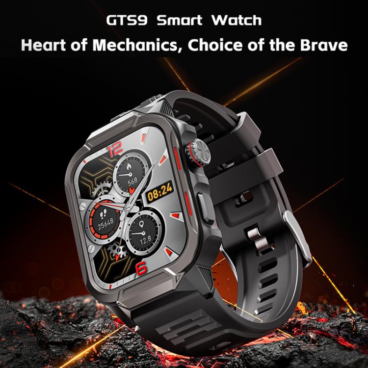 GTS9 Montre Connectée Robuste d'Extérieur Étanche 3ATM avec Écran TFT de 1,96 Pouces