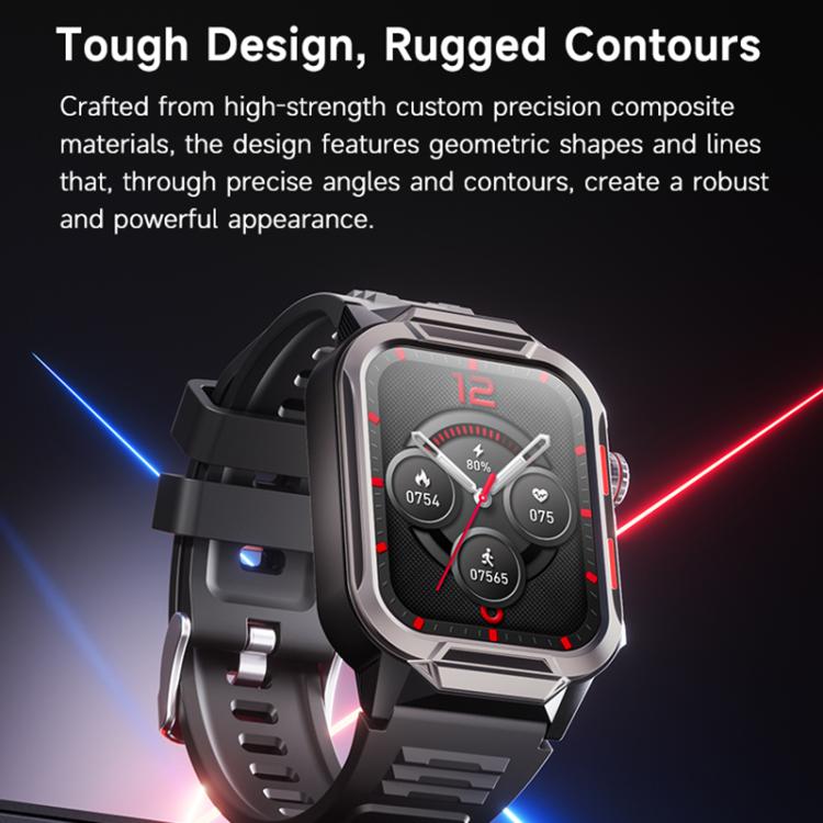 GTS9 Montre Connectée Robuste d'Extérieur Étanche 3ATM avec Écran TFT de 1,96 Pouces