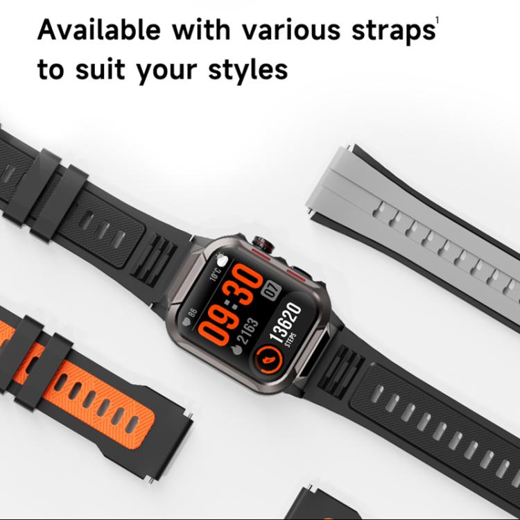 GTS9 Montre Connectée Robuste d'Extérieur Étanche 3ATM avec Écran TFT de 1,96 Pouces