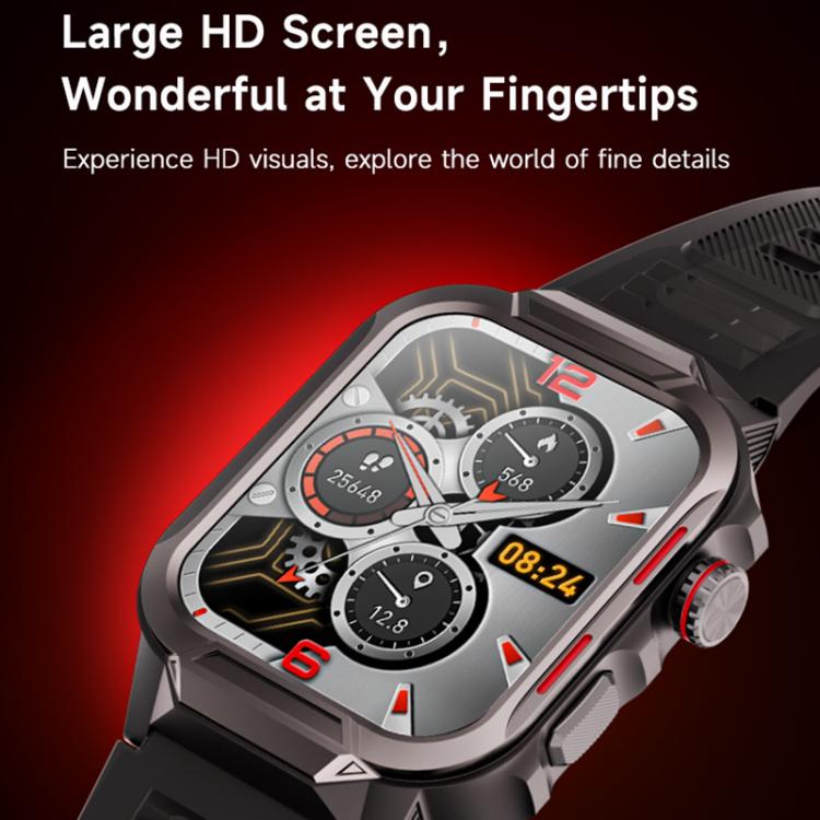 GTS9 Montre Connectée Robuste d'Extérieur Étanche 3ATM avec Écran TFT de 1,96 Pouces