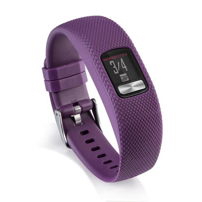 For Garmin Vivofit 4 xDfind Silver Buckle Silicone Sport Watch Band, S, L