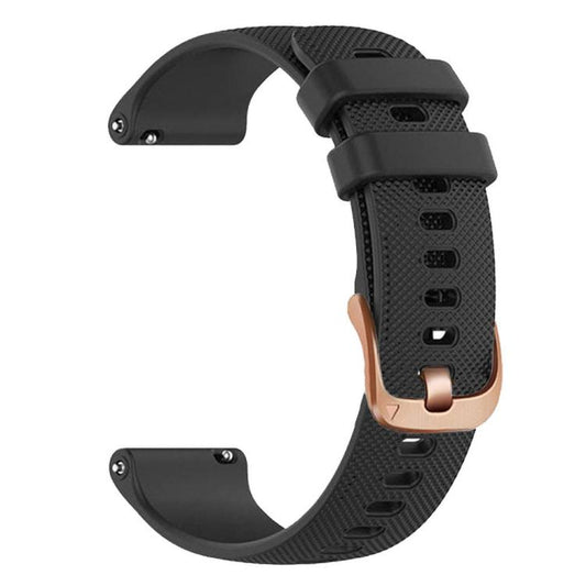 For Garmin Vivoactive 5 / Venu / Forerunner 165 xDfind Rose Gold Buckle Silicone Sport Watch Band, 18mm, 20mm, 22mm