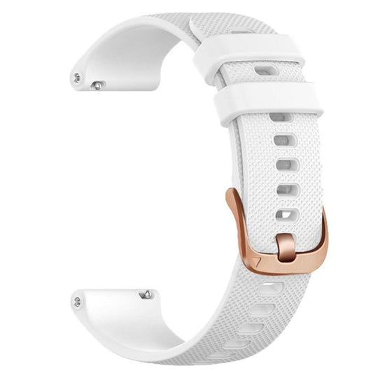For Garmin Vivoactive 5 / Venu / Forerunner 165 xDfind Rose Gold Buckle Silicone Sport Watch Band, 18mm, 20mm, 22mm