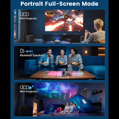 Q8 1080P 180ANSI LCD Display Smart Projector, 1GB+8GB Electric Focus, 1GB+8GB Auto Focus