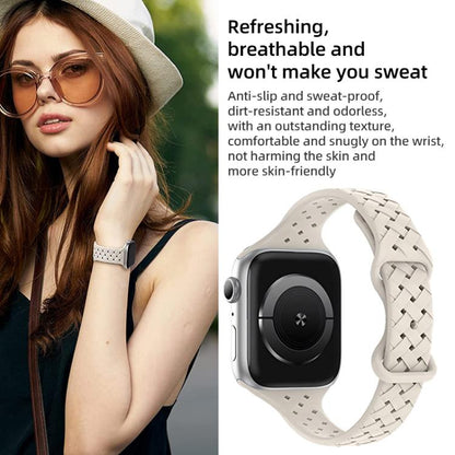 xDfind Butterfly Buckle Braid Silicone Watch Band, For Apple Watch 42 / 44 / 45 / 46 / 49mm, For Apple Watch 38 / 40 / 41 / S10 42mm