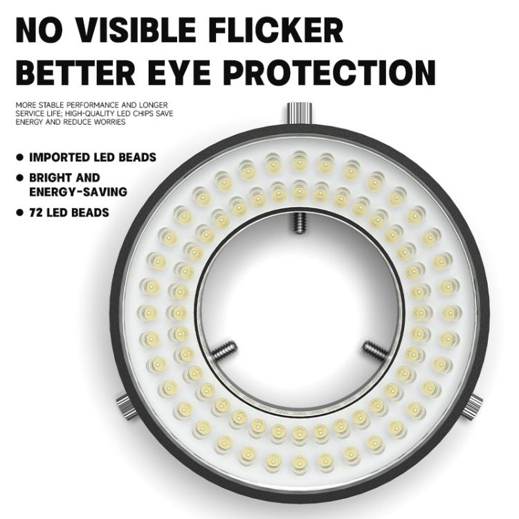 LUOWEI LS03 High Lumen 72LED Microscope Ring Light Source, LUOWEI LS03