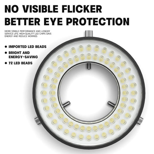 LUOWEI LS03 High Lumen 72LED Microscope Ring Light Source, LUOWEI LS03