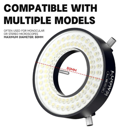 LUOWEI LS03 High Lumen 72LED Microscope Ring Light Source, LUOWEI LS03