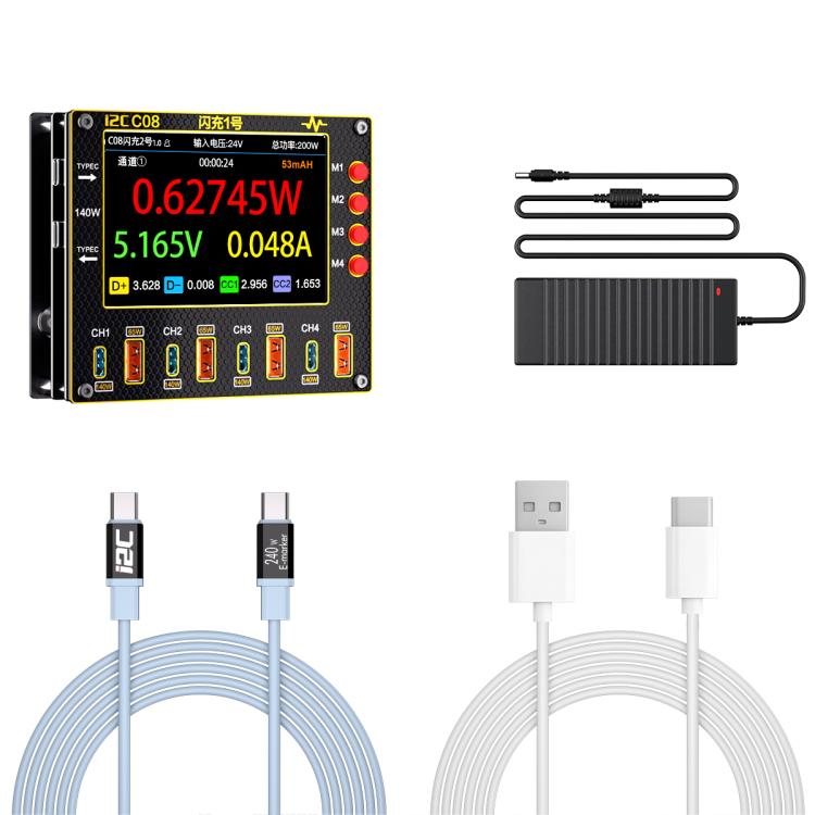 i2C C08 Flash Charger No.1 Digital Waveform Ammeter with Charge Detection / Voltage Measurement, Standard edition, Power Edition, All in 1 Set