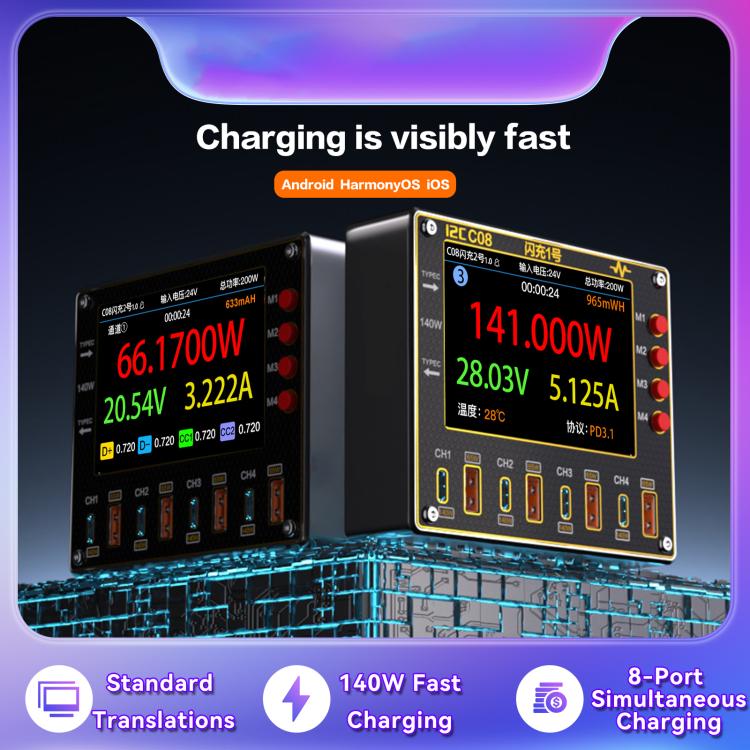 i2C C08 Flash Charger No.1 Digital Waveform Ammeter with Charge Detection / Voltage Measurement, Standard edition, Power Edition, All in 1 Set