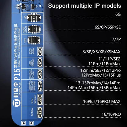 JTX P15 Disassembly-Free Battery Charging Activation Board with PD Charging for iPhone 6-16 Pro Max, JTX P15