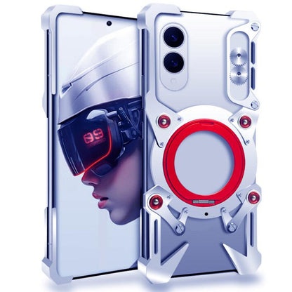 Rotating Bracket Hollow Metal Phone Case with Lanyard, For Samsung Galaxy S26+ 5G, For Samsung Galaxy S26 Ultra 5G, For Samsung Galaxy S25 Edge 5G, For Samsung Galaxy S25+ 5G, For Samsung Galaxy S25 Ultra 5G, For Samsung Galaxy S24 FE 5G               ...