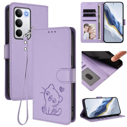 Embossed Heart Cat Leather Phone Case with Hand Strap, For Realme P4 Pro 5G, For Realme P4 5G, For Realme 15T 5G Global, For Realme 15 / 15 Pro 5G Global, For Realme C71 4G Global, For Realme GT 7 5G India, For Realme V70 5G / 14x Global / C75 5G      ...
