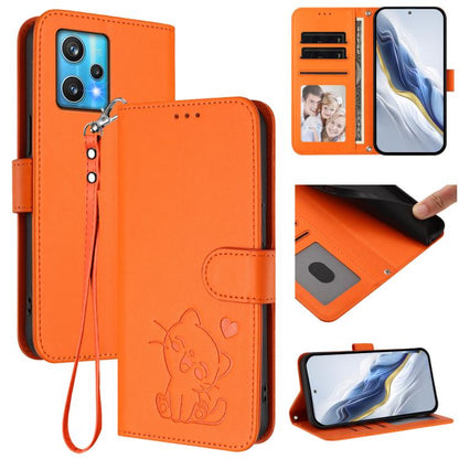 Embossed Heart Cat Leather Phone Case with Hand Strap, For Realme 10 Pro+ 5G, For Realme 10 4G Global, For Realme C30 4G / C30s / Narzo 50i, For Realme GT Neo 3T, For Realme 9 Pro+ 5G / Narzo 50 Pro 5G, For Realme GT Neo 3                              ...